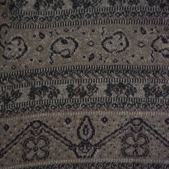 VTG London Fog Brown Abstract Pattern Knit Sweater Eclectic Grandpa Heritage 2X - Picture 8 of 9